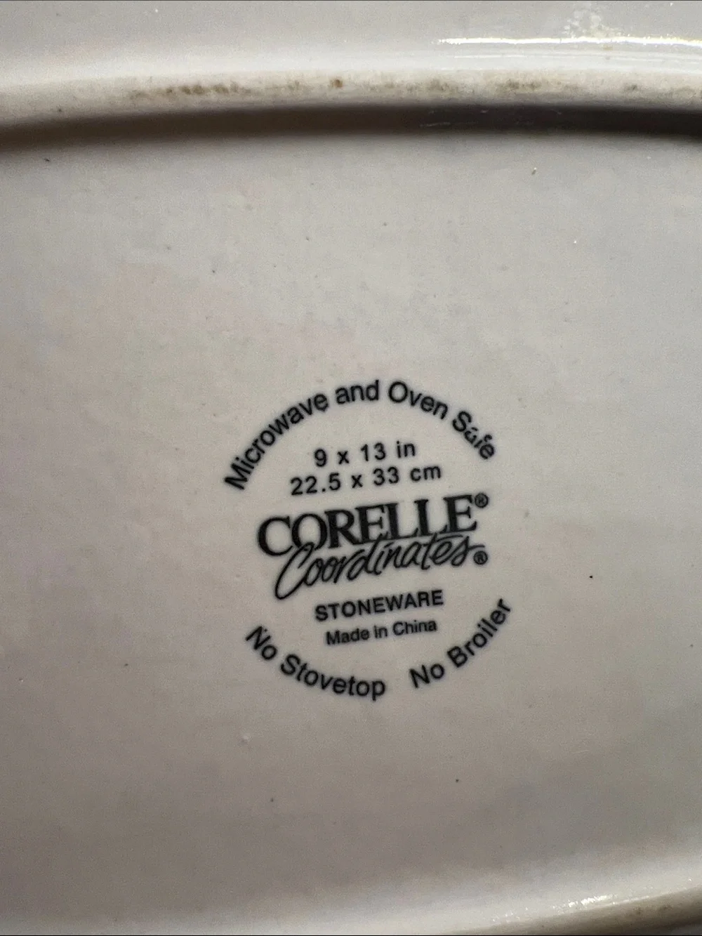 Corelle 9x13 Chutney Fruit or Abundance White Ceramic Rectangular Baking Pan